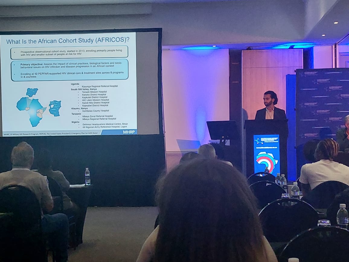 MHRPInfo's tweet photo. MHRP @wrair’s @Ajay_Parikh presented preliminary #HIV Drug Resistance (HIVDR) data from three East African countries in MHRP’s African Cohort Study (#AFRICOS) at the 30th International Workshop on HIV Drug Resistance & Treatment Strategies in South Africa. @SAHIVSoc https://t.co/3jVxpzIGYn