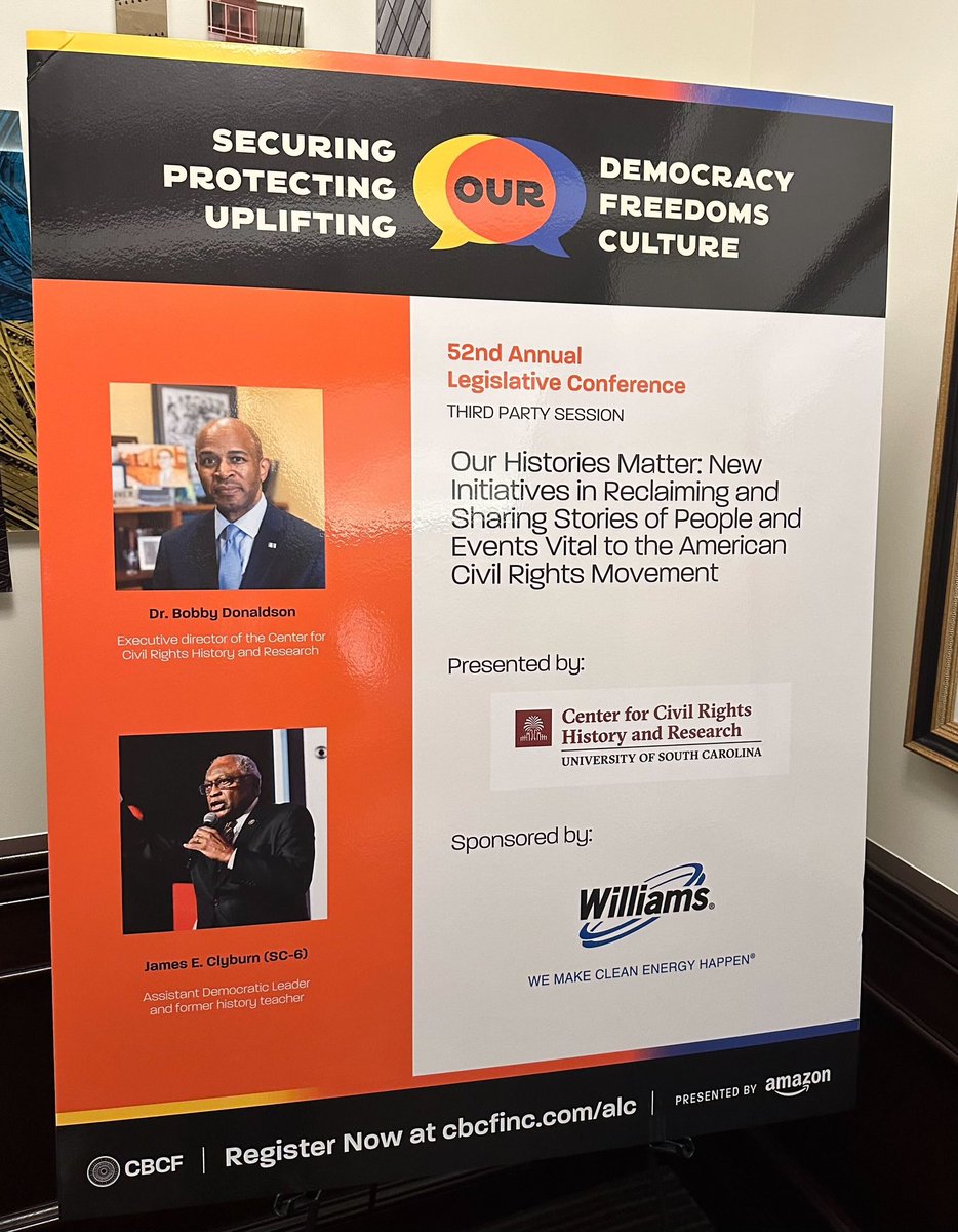Held at the Walter E. Washington Convention Center in Washington D.C., Dr. Donaldson and Congressman Clyburn spoke about the importance of reclaiming and sharing the stories of people and events in the American Civil Rights Movement &amp; how those stories still impact us today. 2/2