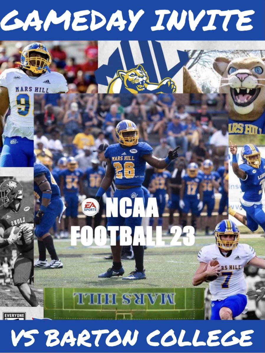 Kristerfer (@kristerfer2) on Twitter photo Got invited to another game day but this time, it’s from the Mars Hill Lions! <a href="/MarsHillFootbal/">MarsHillFootball</a> <a href="/MarsHill_FB/">MHU Football</a> can’t wait to spend the day with the team and the coaches. Go Lions!! 🦁 Got invited to another game day but this time, it’s from the Mars Hill Lions! <a href="/MarsHillFootbal/">MarsHillFootball</a> <a href="/MarsHill_FB/">MHU Football</a> can’t wait to spend the day with the team and the coaches. Go Lions!! 🦁