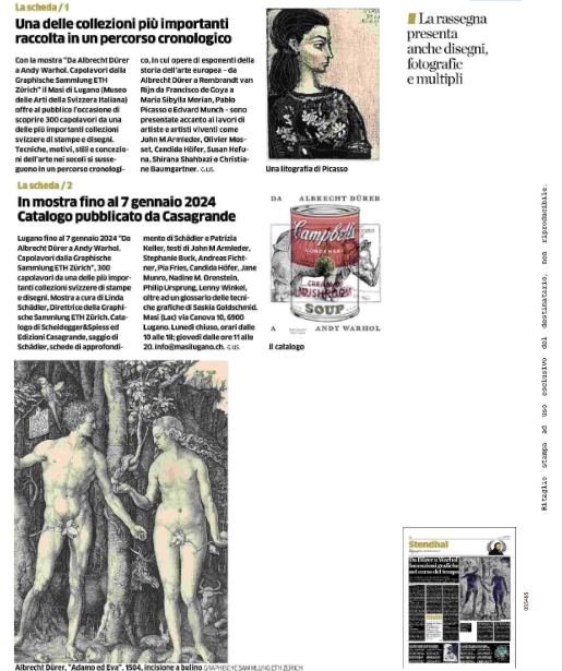 casagrande_ed's tweet photo. Ringraziamo Grazia Lissi che su «La Provincia di Sondrio» ha scritto del catalogo «Da Albrecht Dürer a Andy Warhol».    

📖Il libro: https://t.co/yEv9S06P1l #arte #operesucarta #mostra #patrimonio

#arte #riscoperta #mostra #archivio #zurigo #carta #storia #andywarhol https://t.co/mDEFI3tYSR