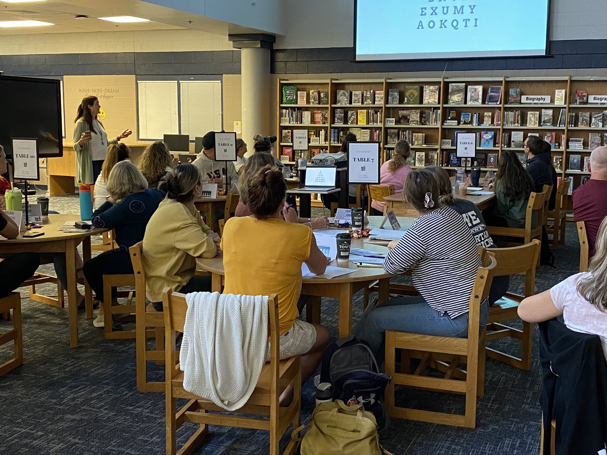 Connieteach's tweet image. @MRidlen kicking off the morning of learning with some foundational Professional Learning Community work. @FHCPrincipal #FHSDLearns