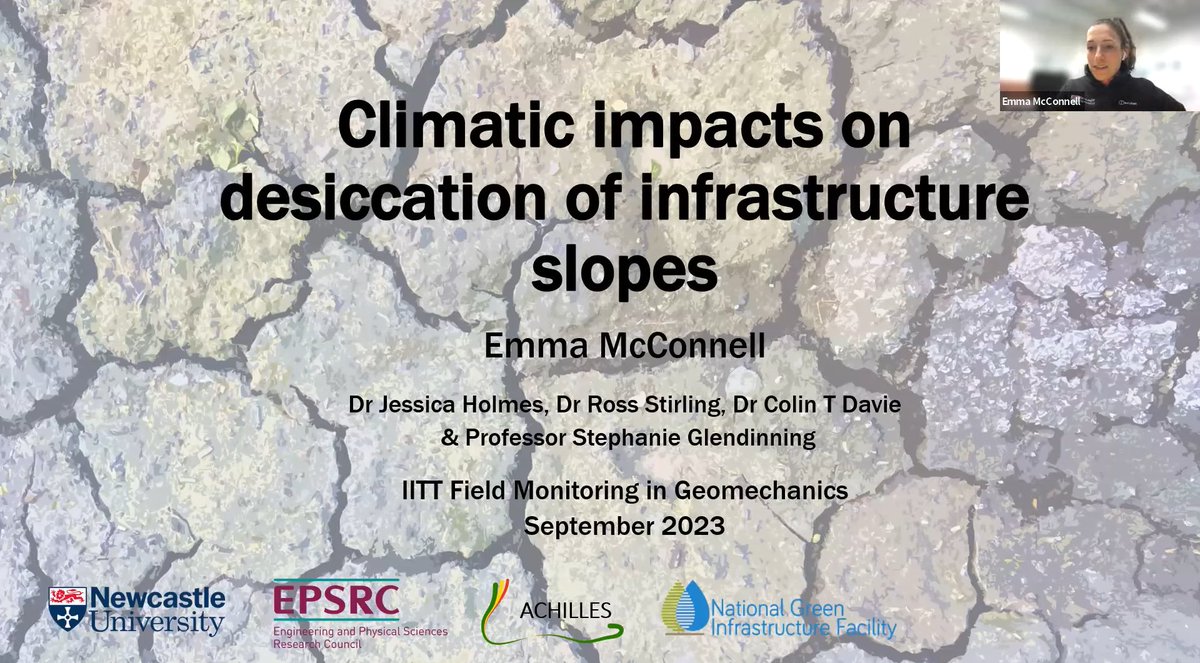 National Green Infrastructure Facility (@ngif_uk) on Twitter photo NGIF and <a href="/GEST_NCL/">Geotechnics and Structures (GEST)</a> PhD student, Emma McConnell, delivered a wonderful invited talk for the International Society for Soil Mechanics and Geotechnical Engineering (ISSMGE) on field monitoring in Geomechanics. You can see her cracking work on #ACHILLES here: youtube.com/watch?v=j1pwdD… NGIF and <a href="/GEST_NCL/">Geotechnics and Structures (GEST)</a> PhD student, Emma McConnell, delivered a wonderful invited talk for the International Society for Soil Mechanics and Geotechnical Engineering (ISSMGE) on field monitoring in Geomechanics. You can see her cracking work on #ACHILLES here: youtube.com/watch?v=j1pwdD…