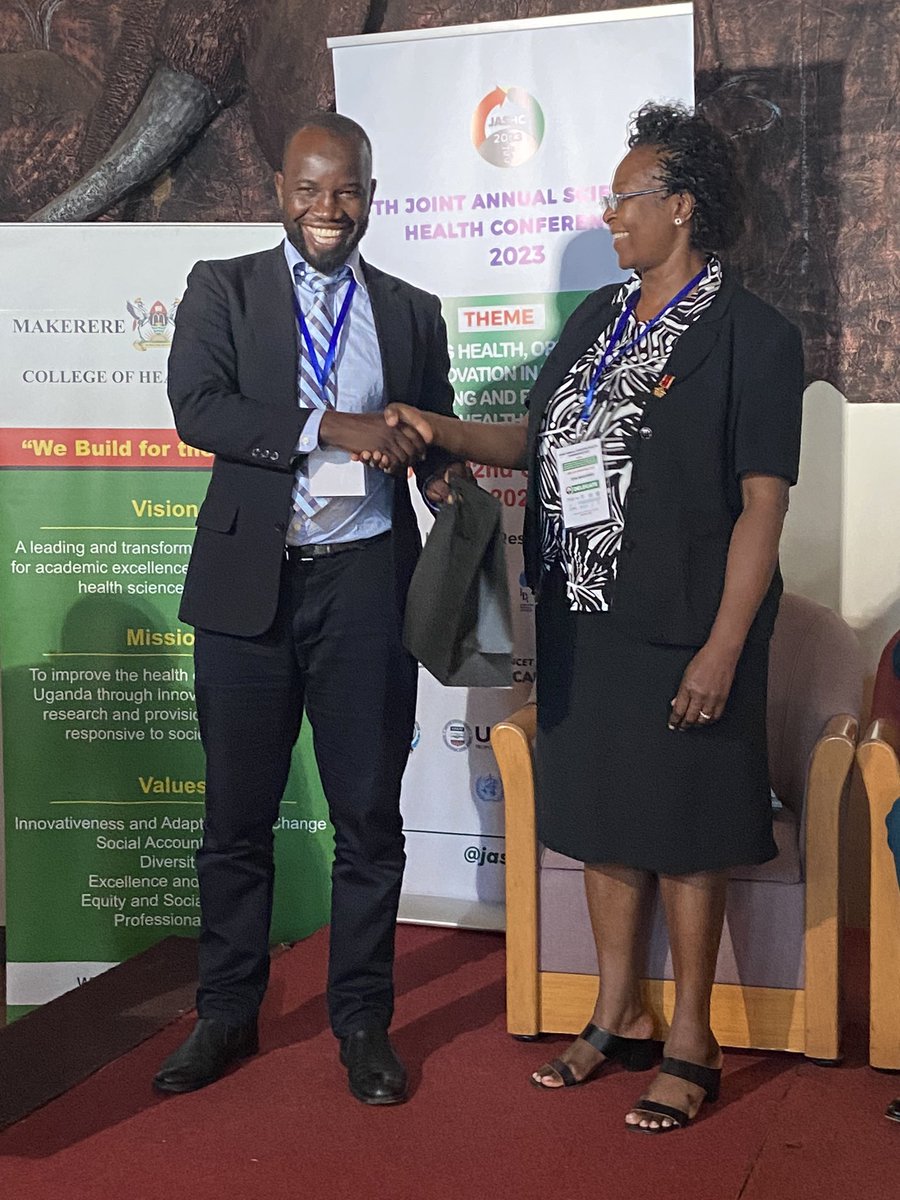 modelballer11's tweet photo. #HappeningNow #JASHC2023 
Conference service awards to;
1. Dr.Muhindo Richard
2. prof Damalie 
3. prof pakoyo
4.dean Annet kuteesa https://t.co/GuLBDv5uA9