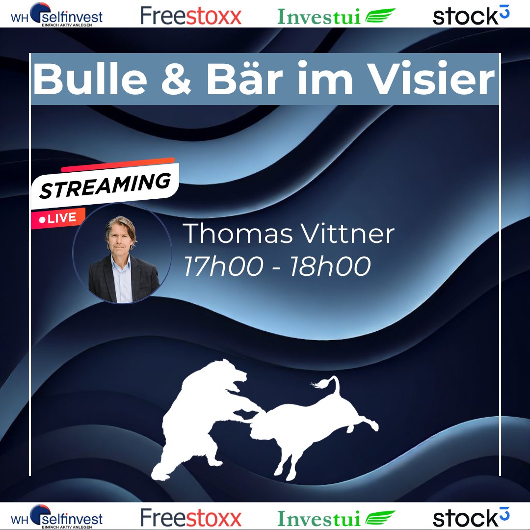 FreestoxxDE's tweet photo. 💥 Live von der #WorldofTrading: Bulle &amp; Bär im Visier.  

Den Abschluss des ersten Tages macht heute um 17 Uhr Thomas Vittner mit dem Thema "Backtesting von #Aktien für Einsteiger".

Jetzt per Livestream dabei sein ⬇️

#Trading #Boerse #wot2023