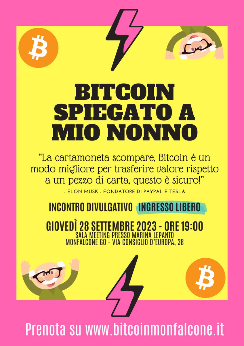 Prenota il tuo posto su: ↪️ bitcoinmonfalcone.it Ingresso LIBERO