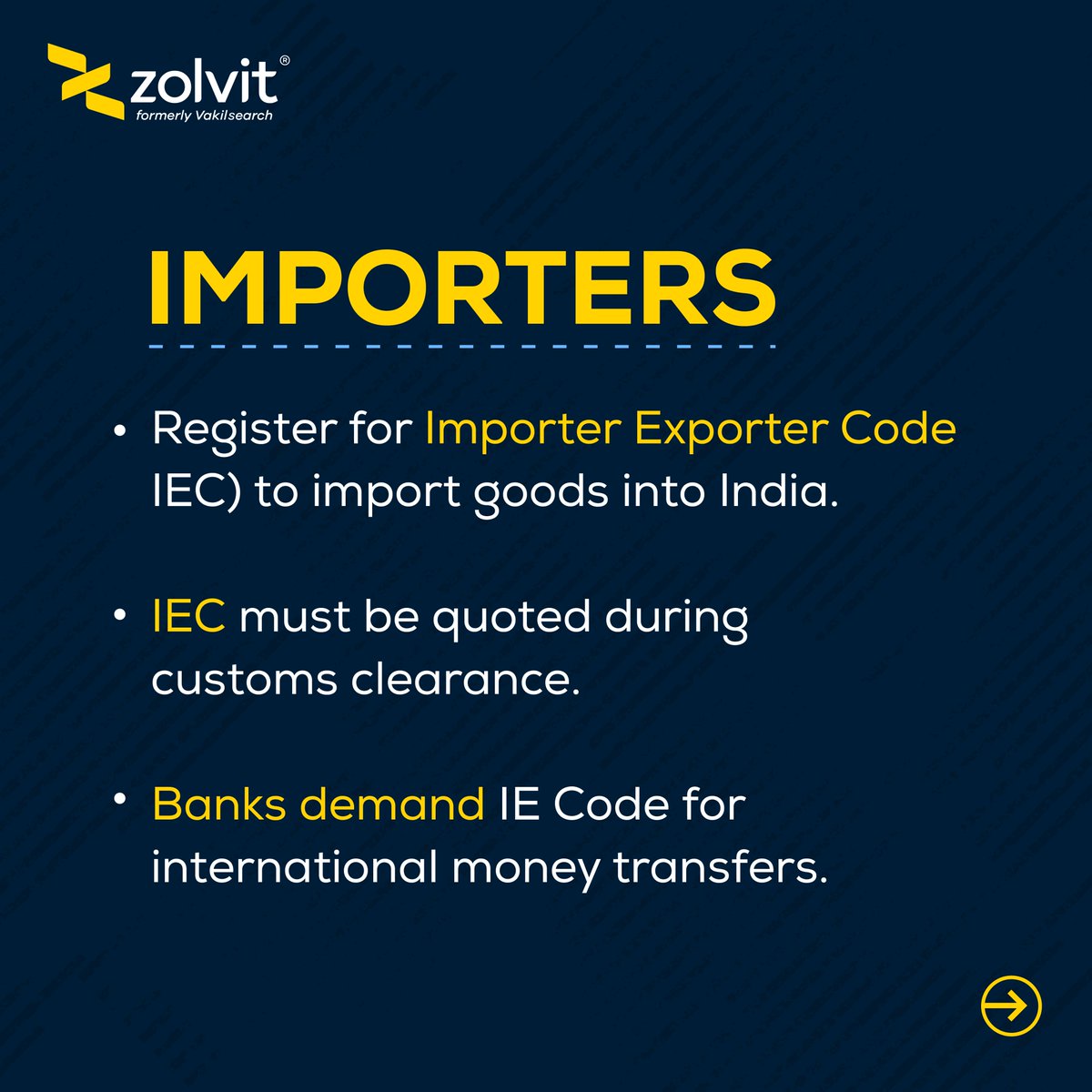 Letsvakilsearch's tweet photo. Know the eligibility criteria for obtaining an IEC (Import Export Code) in this post! πΌπ
Reach us at https://t.co/mfMOQ9Ujit
#iec #ieccode #importers #exporters #properitor #clearance #moneytransfer #vakilsearch #legalservices #zolvit #funds https://t.co/FFLCufddHL