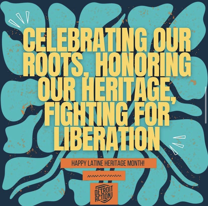 Detroit_Action's tweet photo. ¡Wepa! 

Today and always, we honor our journeys, our ancestors achievements, their sacrifices and we proudly use their blueprints to build inclusive community.

1/2 https://t.co/hTzyVxi7vH