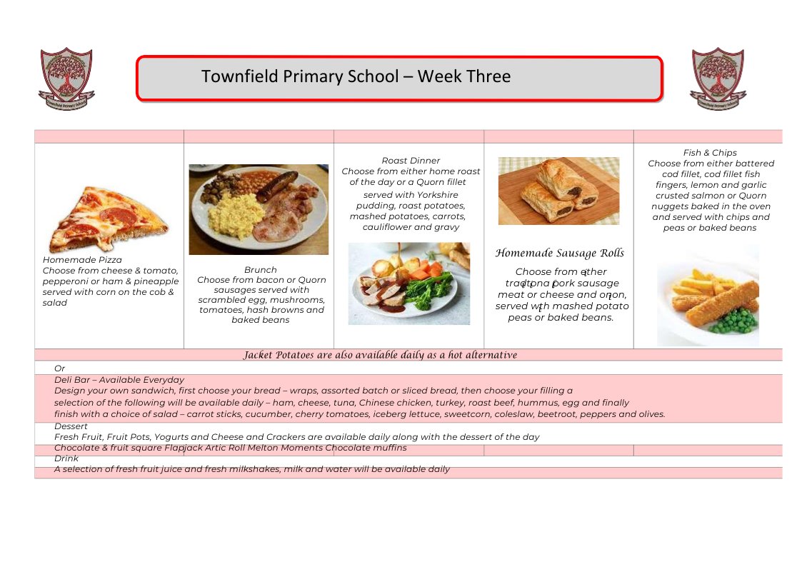 Check out our school meal menu!  #freshfoodprepareddaily
