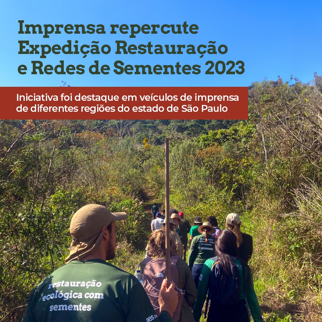 Veículos de imprensa de diferentes regiões do estado de SP publicaram matérias sobre a Expedição realizada pela Iniciativa Caminhos da Semente que visitou áreas restauradas com o método da semeadura direta em setembro. Saiba mais: bit.ly/3PrxbLx