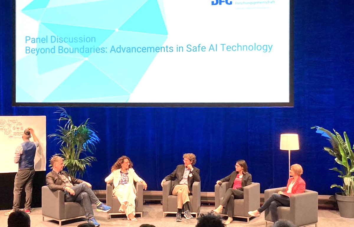 Science of Intelligence (@scioi_cluster) on Twitter photo LIVE UPDATE!
Our panel discussion at the <a href="/scioi_cluster/">Science of Intelligence</a> Science of Intelligence Fair 2023 is on right now. John-Dylan Haynes, <a href="/GeorgiaChal/">Georgia Chalvatzaki</a>, Verena Hafner, and Jens Krause talk with moderator Marianna Evenstein about Advancements in Safe AI Technology. LIVE UPDATE!
Our panel discussion at the <a href="/scioi_cluster/">Science of Intelligence</a> Science of Intelligence Fair 2023 is on right now. John-Dylan Haynes, <a href="/GeorgiaChal/">Georgia Chalvatzaki</a>, Verena Hafner, and Jens Krause talk with moderator Marianna Evenstein about Advancements in Safe AI Technology.