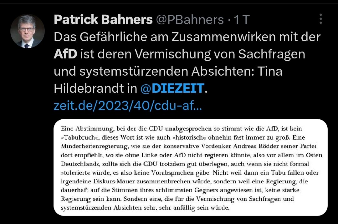 „Das Gefährliche“ an #Medienversager|n à la #TinaHildebrandt ist die #linksgrün-ökosozialistische #Ideologie, die tief in ihnen wohnt & mit jedem ihrer #bedeutungsschwanger|en Worte an die #Öffentlichkeit drängt.
☝️
#DieZeit #DasPolitikteil #Medienversagen #Ökosozialismus