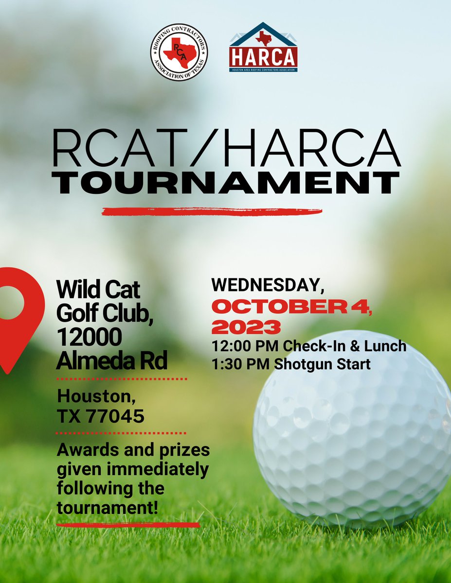 RCAT_tx's tweet image. ⛳️ Swing into Action! 

Participate in the RCAT - HARCA Annual Golf Tournament, a highlight of the Texas Roofing Conference! 🏌️‍♂️

#TexasRoofingConference #GolfTime #ConnectAndCompete #RCAT #RoofingContractors #Texas #Commercialroofing #ResidentialRoofing #WaterproofingContractors