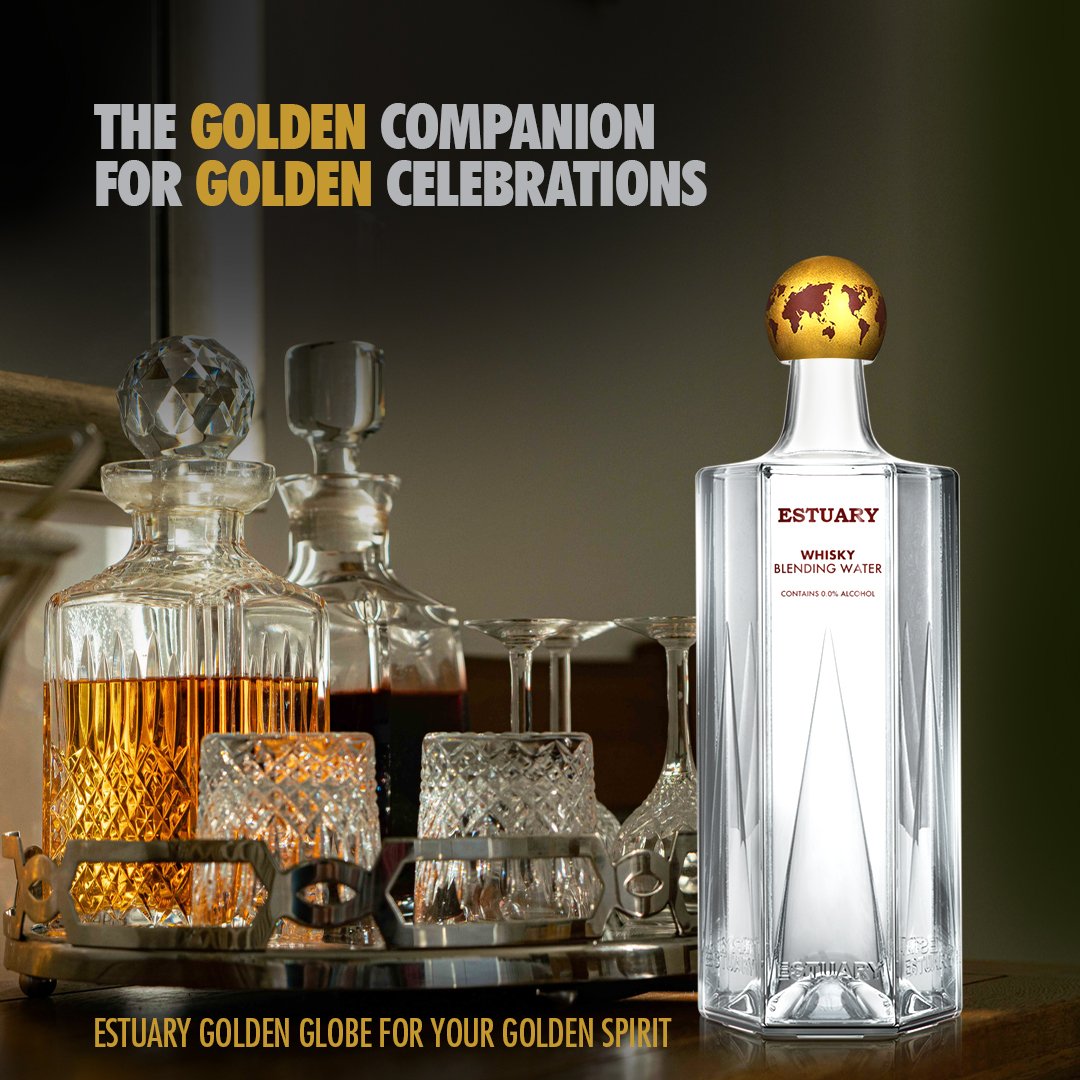 estuaryworld's tweet photo. Every Celebration Flourished With The Golden Companion. Estuary Golden Globe For Your Golden Spirits.

Blend it right with Estuary.

#BlendingWater #Whisky #EstuaryGoldenGlobe #GoldenSpirits #Celebrations #EstuaryBlendingWater #EstuaryWorld #BlendItRight #BlendItWithEstuary https://t.co/p6aanrFaWZ