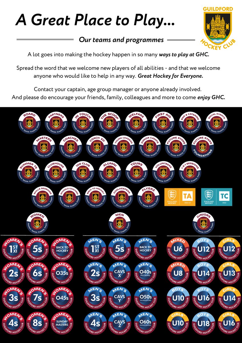 Excited for our <a href="/SE_HockeyUK/">South East Hockey</a> <a href="/EnglandHockey/">England Hockey</a> league season start! Latest news in the link:

🔗tinyurl.com/5n9y4zwe

🏑17 of our 19 teams in action Sat 23 Sep 🙌
🏑Junior Sun 24 🙌
😃mouthguard fittings Fri 22 Sep
🗓️Oct half-term camps
👕2nd hand kit sale Fri 29 Sep
and more...