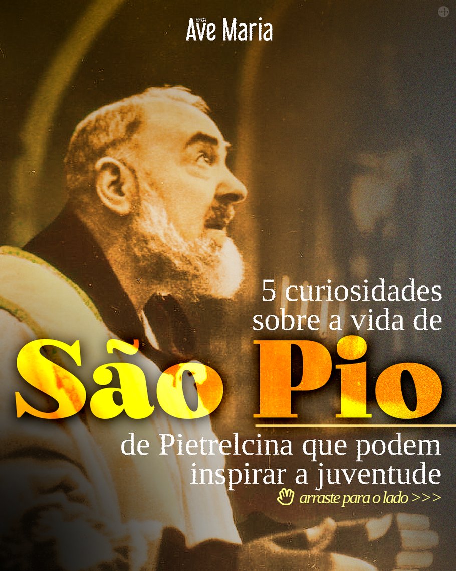 RevistaAveMaria's tweet photo. Próximo do dia deste grande santo, listamos 5 fatos de sua vida que podem inspirar a juventude! 🙏

1⃣ A intimidade com o Anjo da Guarda: São Pio de Pietrelcina sempre contou com a ajuda de seu Anjo da Guarda, buscando a santidade desde a infância.

2⃣ Buscar o sacramento da https://t.co/Vwg2yTJL4A