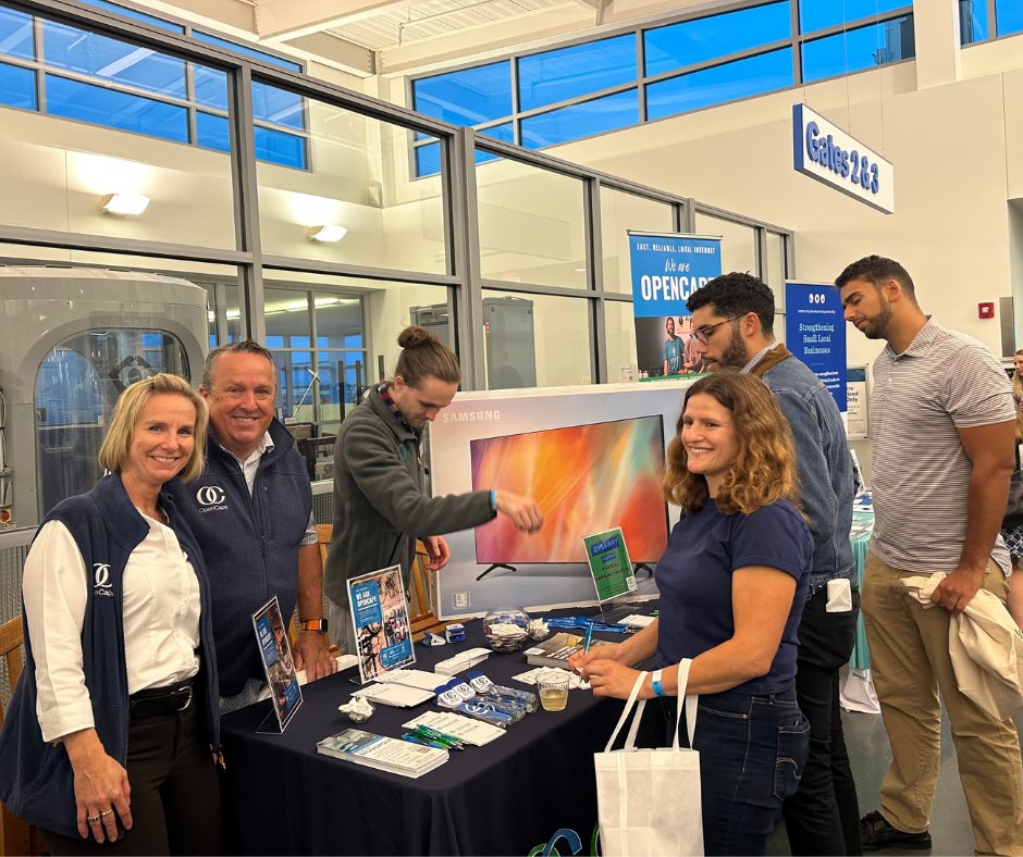 OpenCape's tweet photo. OpenCape was out in full force last night at the @CCYP #BacktoBusinessBash. We were lucky to have broadband supporter and Senator @julianCyr hanging out with us at the booth. A great event and fantastic conversations all night long! #ccyp #weareopencape #internettingforyourfuture https://t.co/1GFKAjGVPN
