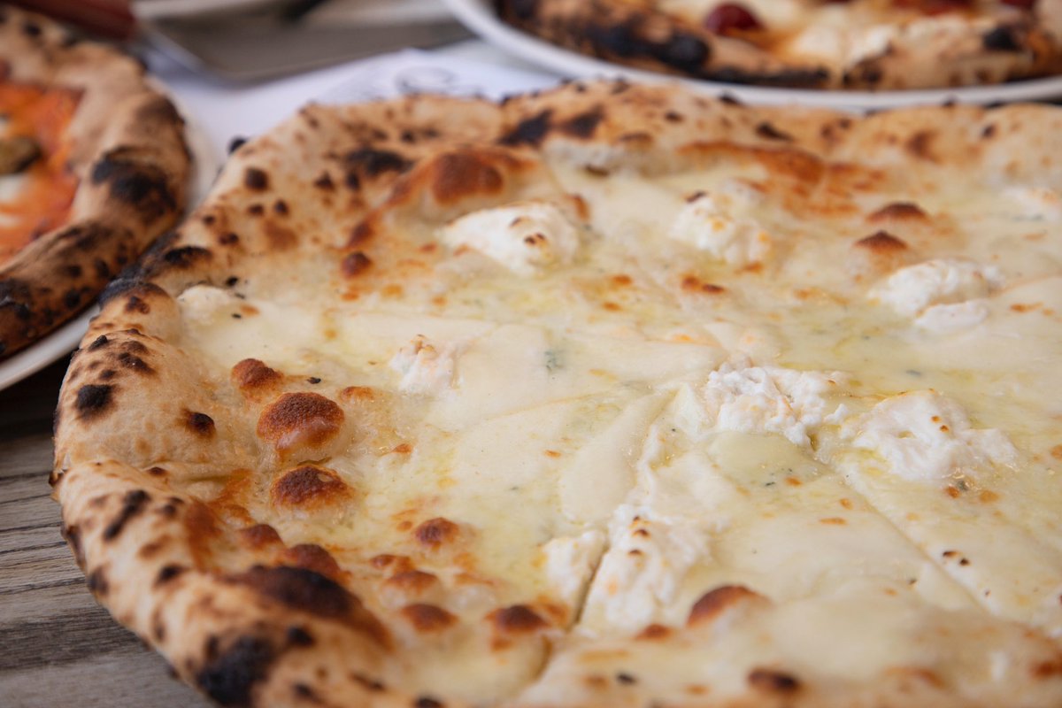 If you are a cheese lover, it’s time to visit Santo’s Drinkeria Rooftop Bar this Friday evening. You must taste our Quattro Formaggi Bianca pizza, including fresh mozzarella, provolone, ricotta, gorgonzola crumbles, grated pecorino.🧀

Fridays: Open from 5 p.m. to 11 p.m.