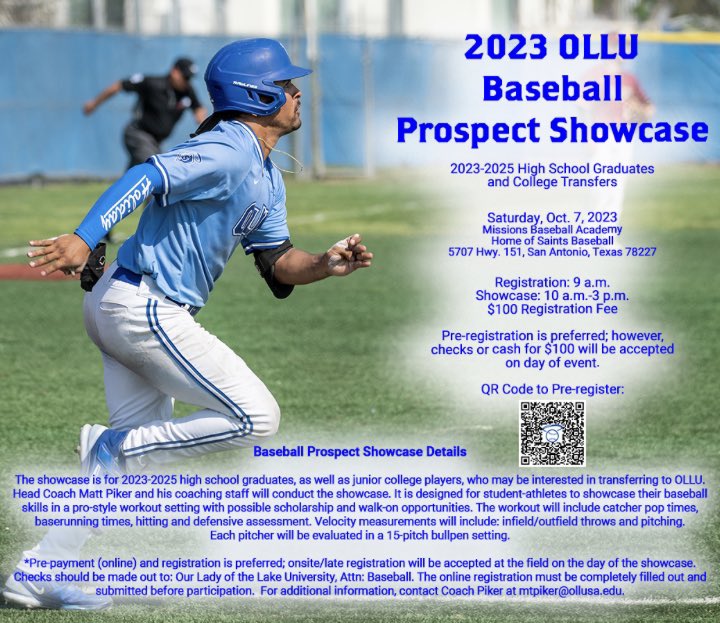 OlluBaseball's tweet photo. We still have spots open for our Fall Showcase! Register at the link below #WingsUp #TheLake #BeASaint 

https://t.co/7saVKALQ5D https://t.co/4shmWhoo8m