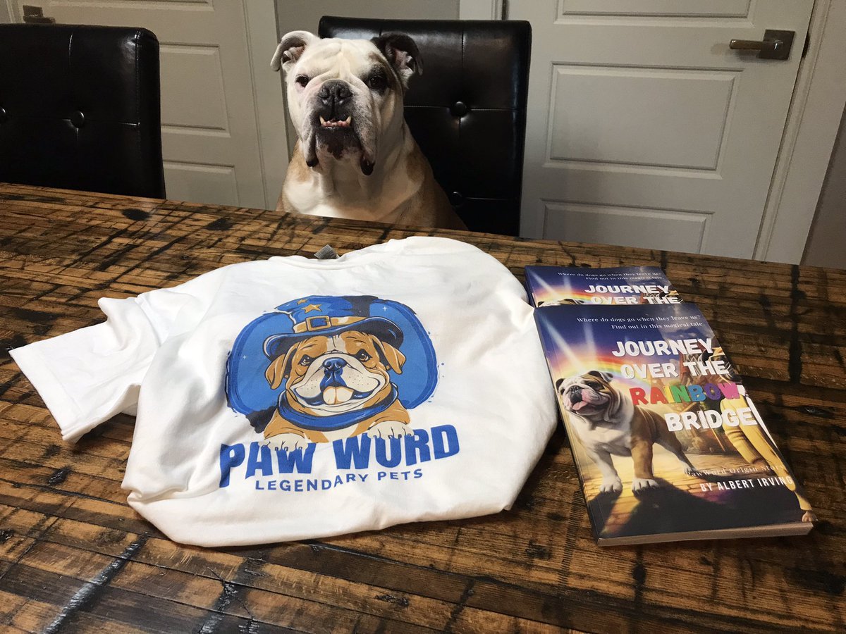 Time for another raffle….I am giving away Paw Word t-shirts and the book ‘Journey Over The Rainbow Bridge’ written by my friend Albert Irving. To enter, give <a href="/pawword/">PawWord - Personalized Pet Stories and Pictures</a> a follow and let me know below you are in.    10 winners…drawing 9/26
#RainbowBridge #DogsofX #DogsofTwitter