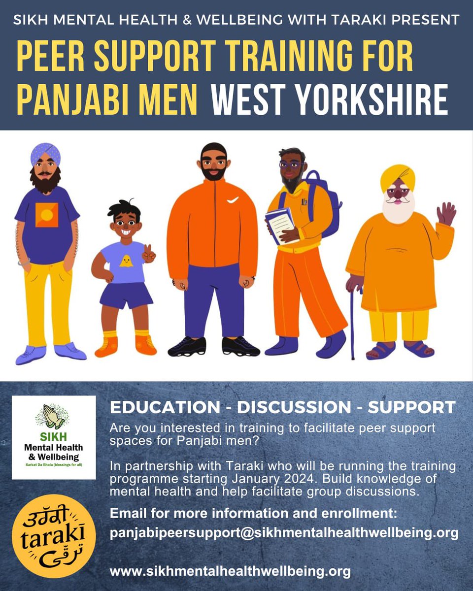 If you are interested please get in touch using the email below & share with your networks 🙏🏾 panjabipeersupport@sikhmentalhealthwellbeing.org sikhmentalhealthwellbeing.org/projects/panja… #sikhmentalhealthwellbeing #sarbatdabhala #panjabimenspeersupport @tarakihq instagram.com/p/CxDbFggMxR-/…