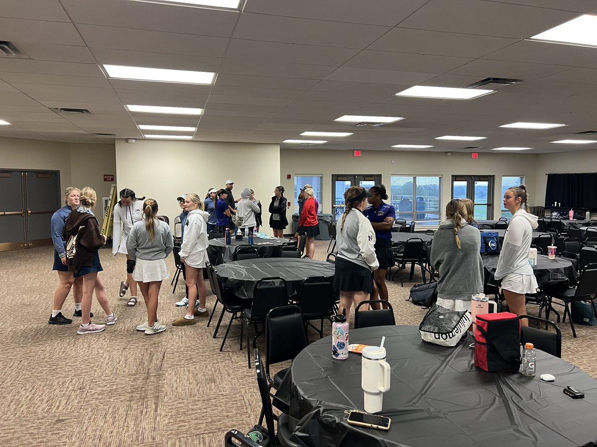 Northmen_Golf's tweet photo. Superintendent’s Cup delayed due to weather, next best thing, @NKCSchools teams getting to know each other through team building activities. @NKCS_AD @Northmen_Cval @Staleyhsgolf @NKCHornetsGolf @TonkaGolf @susanhiland https://t.co/Ijqnz19G0q