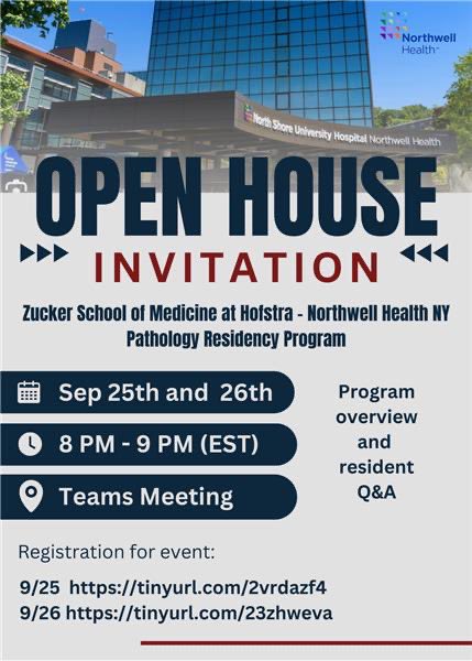 We are excited to announce our virtual open house dates! 🔬Please see flyer for more info. Hope to see you there! @AliYTug <a href="/Fernand84340182/">Fernanda Mitchell</a> <a href="/Ahananmd/">Abdul Hanan, MD</a> <a href="/BusraUzunUcar1/">Busra Uzun Ucar</a> <a href="/Atifkhan099/">Atif khan, MBBS</a> 
#pathmatch2024 #pathology #Match2024
