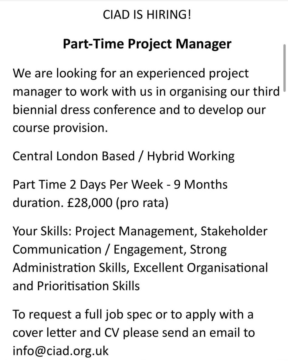 Would you like to work with us? We are looking for a temporary project manager come and be part our team!

Interviews week commencing 2nd October 2023