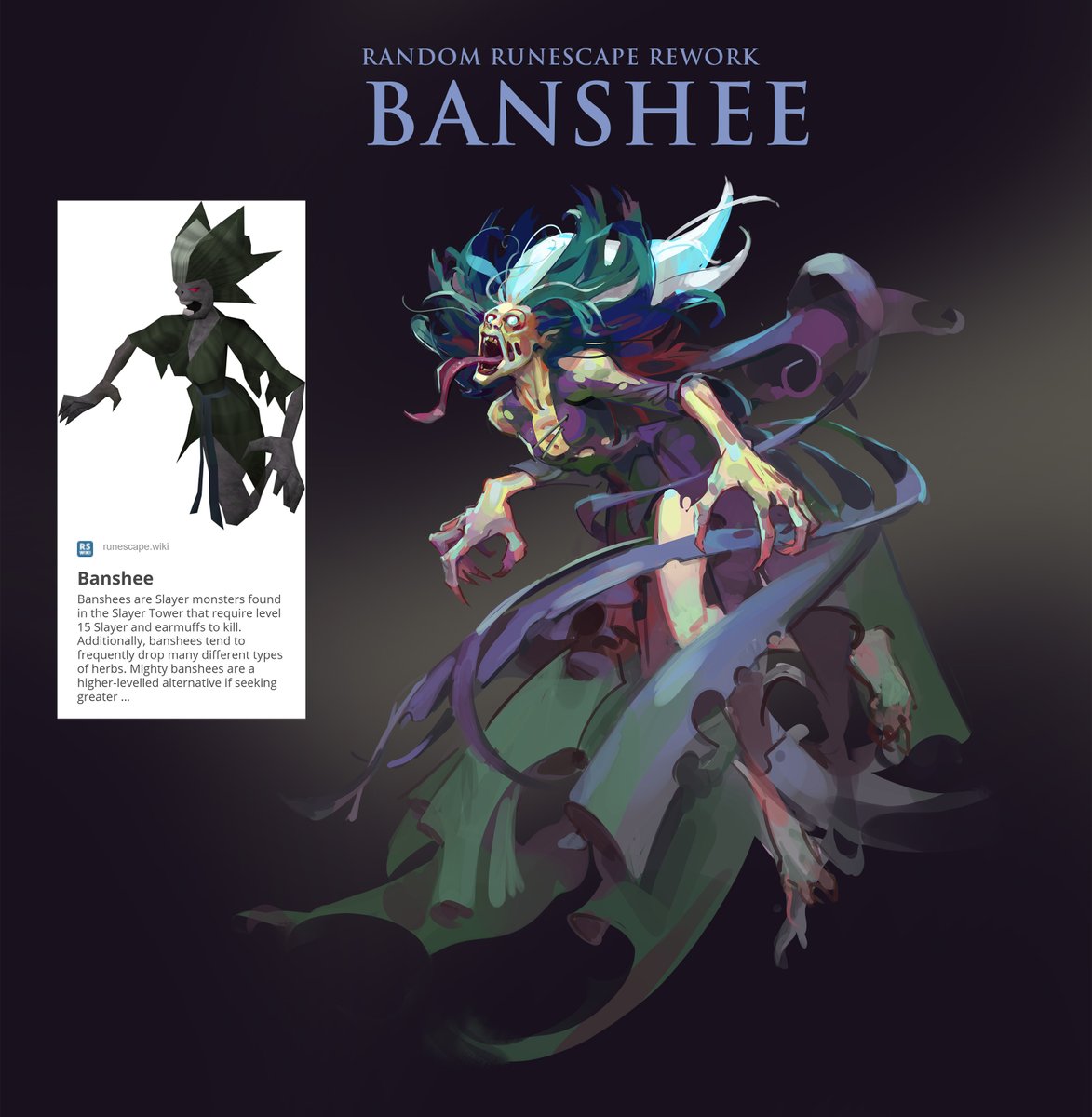 The final #Runescape Rework for this Gamejam is... Banshee! #RS3