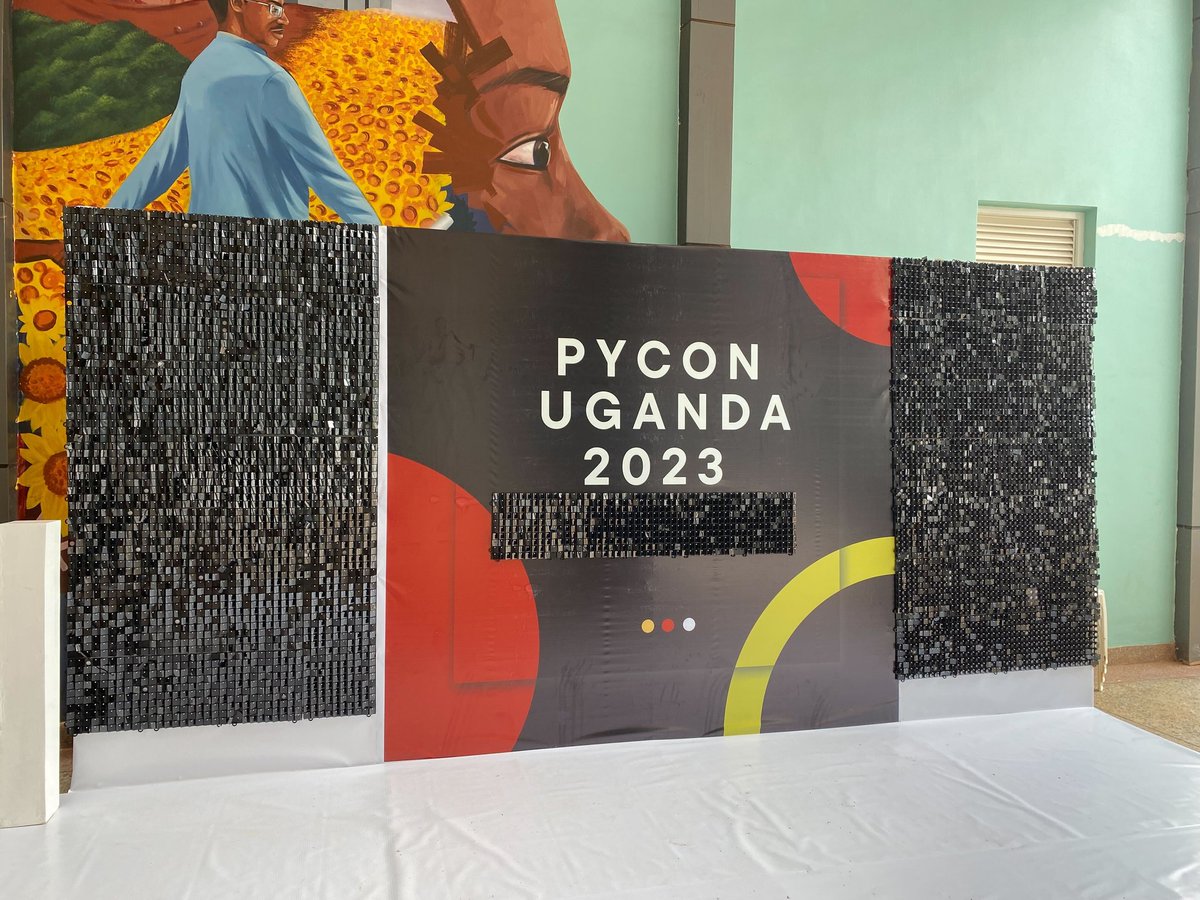 embiro_'s tweet photo. "We shall again tomorrow" 😂 Day 2 of the first ever Python Language Conference in Uganda #PyConUganda2023 has been colourful ☺. The best part is, Africa's Digital Talent Marketplace @waape_  is in the house. Remember to visit our stall on Day 3. Lets talk #freelancing #MVPs https://t.co/dZaGwHIXYU