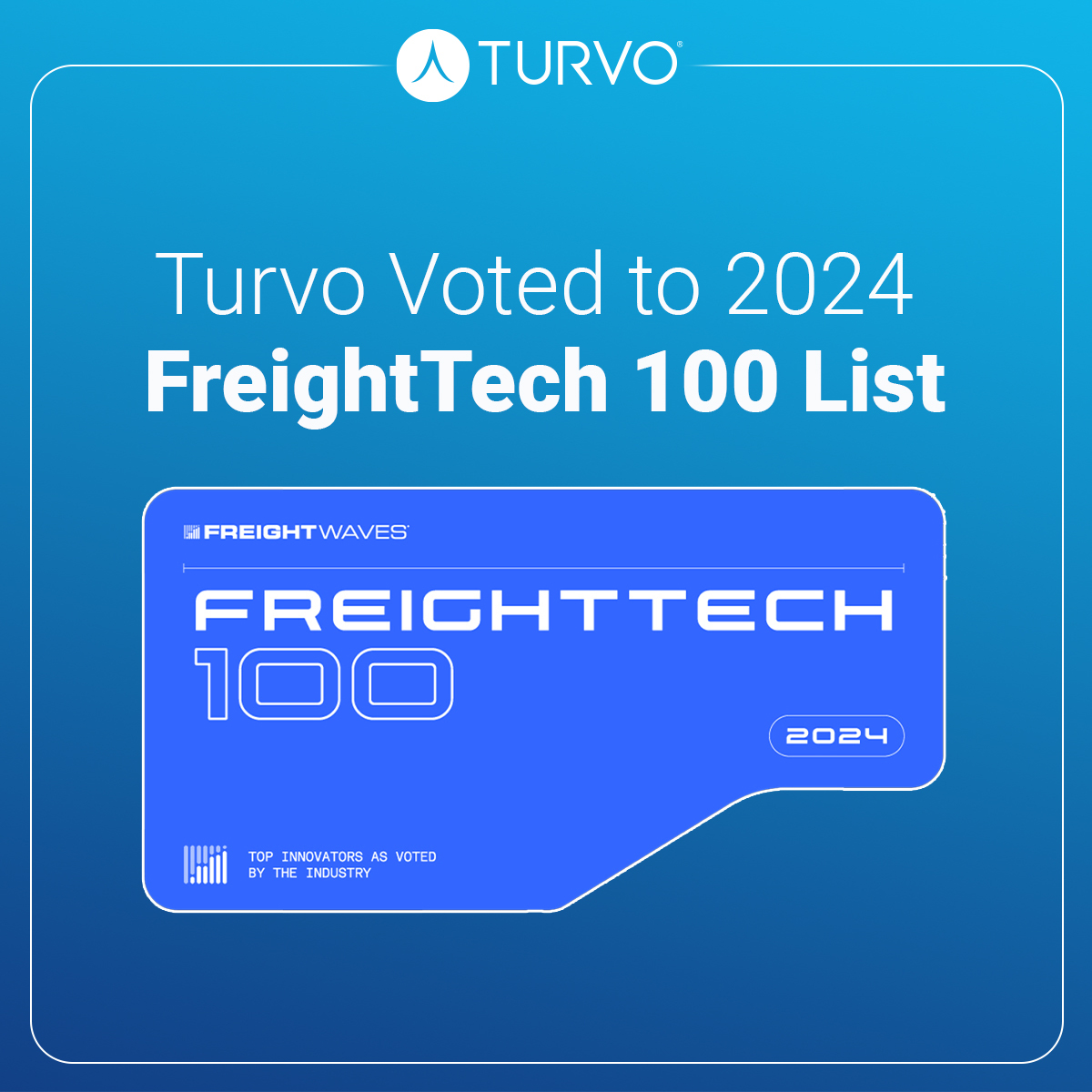 turvo's tweet image. 🎉We’re thrilled to share Turvo was voted into the FreightWaves 100 top innovators in the freight industry list! 
Thank you to everyone who voted and be sure to check out the FreightTech Top 25 reveal at the F3: Future of Freight Festival.

#FreightTech100 #2024Awards