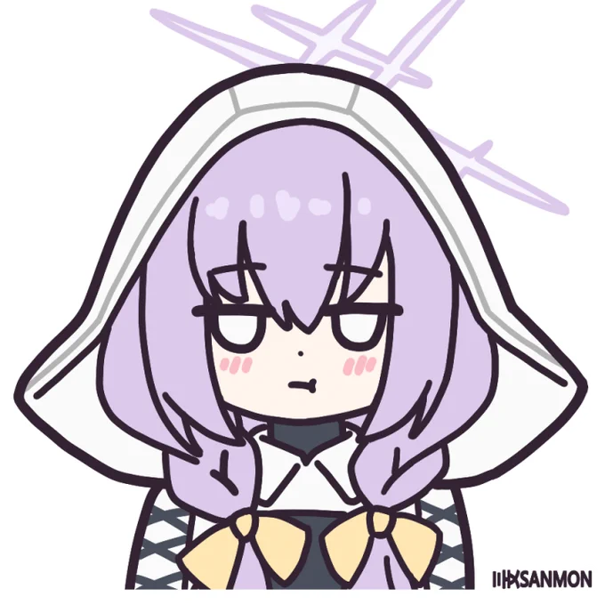この表情好き…アツコはどんな表情もみ合いそうなので、他のキャラクターの表情もどんどんアツコに描こう予定#ブルーアーカイブ #ブルアカ #BlueArchive #秤アツコ 