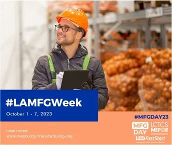 Food manufacturing is the third largest employer inLouisiana, just over 16,700 individuals. Skills needed to be a part of the food industry are: adaptability, team work,collaboration, and critical thinking. #MFGDay23 #LAMFGWeek