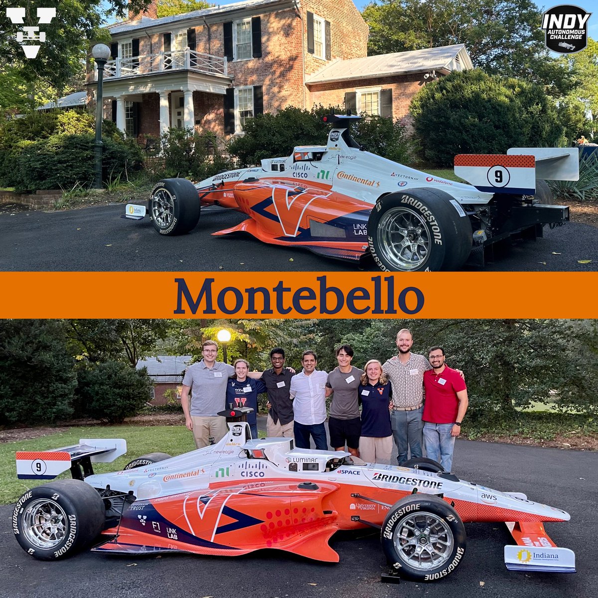 BehlMadhur's tweet photo. Our Cavalier autonomous racecar just made its debut pitstop at Montebello, the University of Virginia's historic 200-year-old residence. Stay tuned—there's more to come!🏛️🏎️
@UVAEngineers @UVA @UVALinkLab @CS_UVA
#HOOSRacing https://t.co/LBFcswV6dB