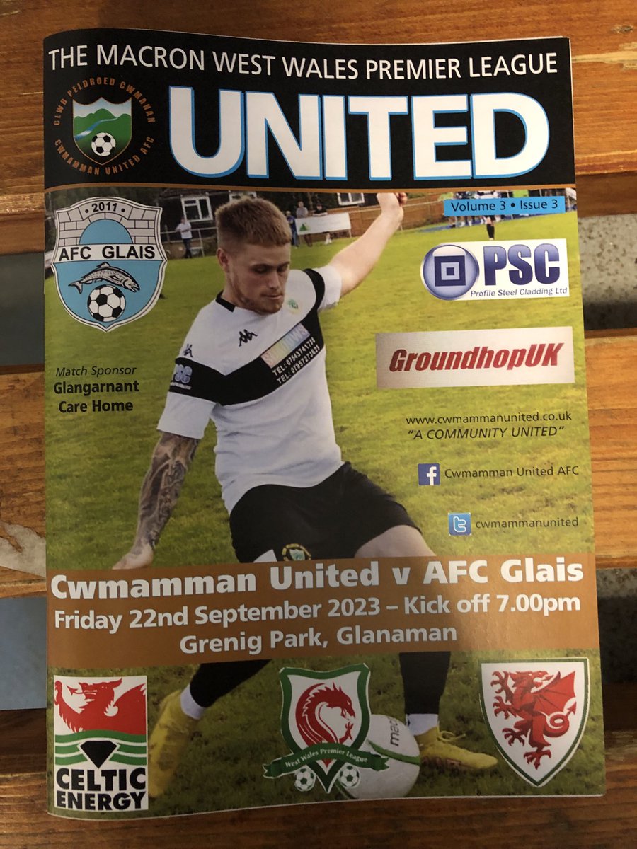Cwmamman United AFC (@cwmammanunited) on Twitter photo Tonight’s Match Program <a href="/afcglais/">AFC Glais</a> 
<a href="/PremierWales/">The Macron West Wales Premier League</a> Tonight’s Match Program <a href="/afcglais/">AFC Glais</a> 
<a href="/PremierWales/">The Macron West Wales Premier League</a>