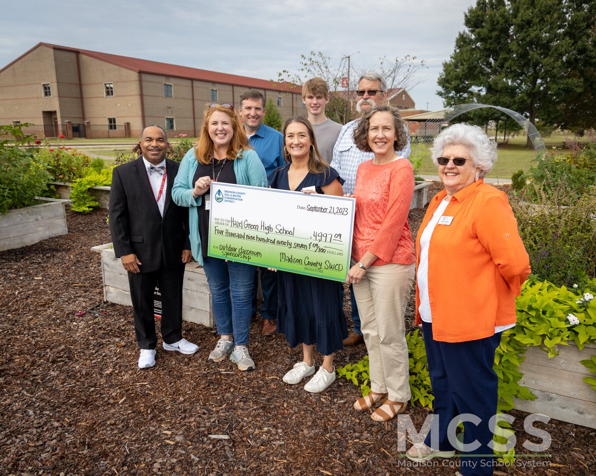 This week, the Madison County Soil and Water Conservation District sponsored Hazel Green High School and its FFA program. The funds will be used to continue developing the outdoor classroom on campus. #ThePowerOfUs