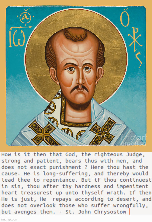 We might wonder why does God put up with so much nonsense in society and not bring the chastisment sooner? St. John Chrysostom gives the answer #CatholicTwitter #CatholicX #Churchfathers #Orthodox #sspx