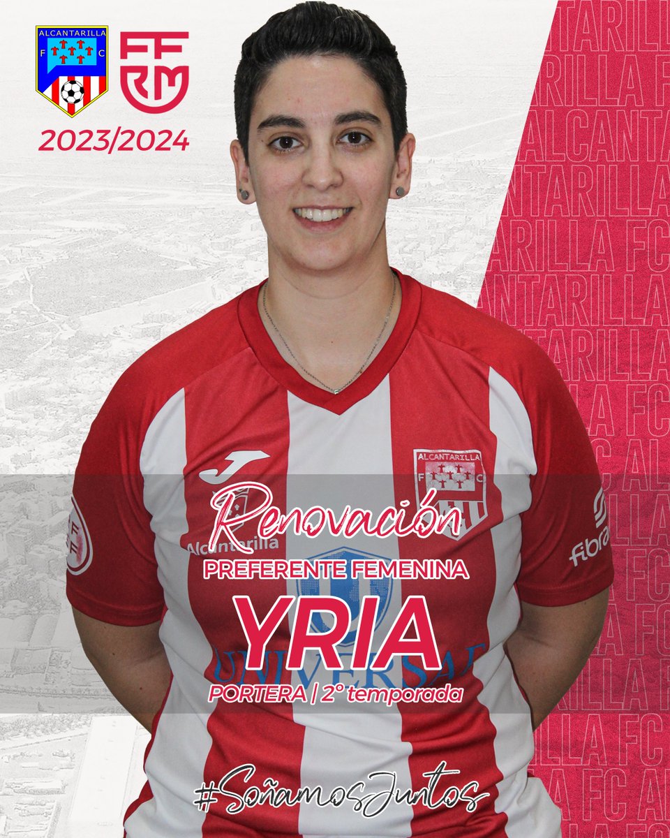 AlcantarillaFC's tweet photo. 𝐏𝐑𝐄𝐅𝐄𝐑𝐄𝐍𝐓𝐄 𝐅𝐄𝐌𝐄𝐍𝐈𝐍𝐀
🔄📝 | #RENOVACIÓN
#Yria continuará defendiendo la meta rojiblanca para la temporada 2023/2024
#SoñamosJuntos ❤🤍 https://t.co/vEvwqbaad2