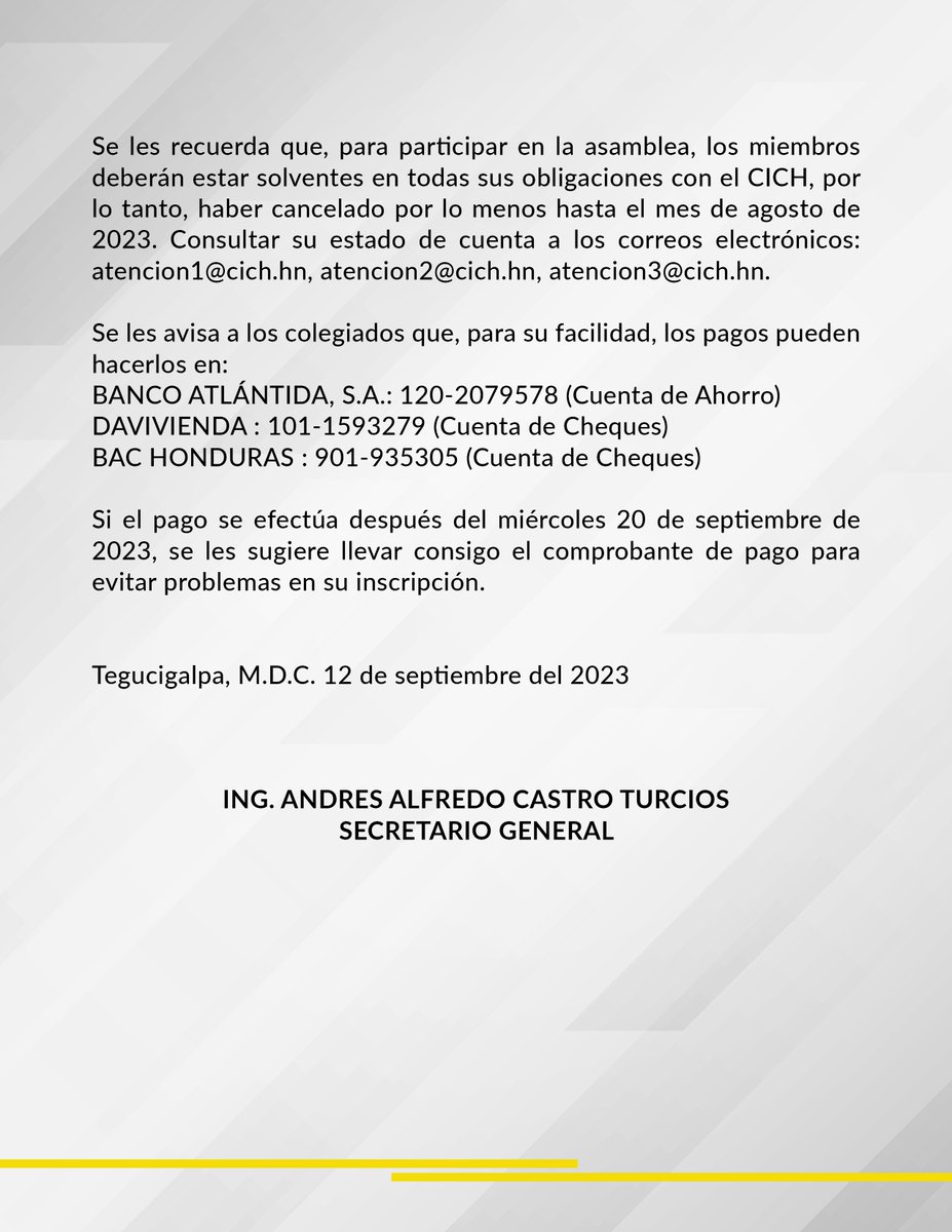 cichhn's tweet photo. Convocatoria LXXXIII Asamblea General Extraordinaria https://t.co/GIlHQjzEgn