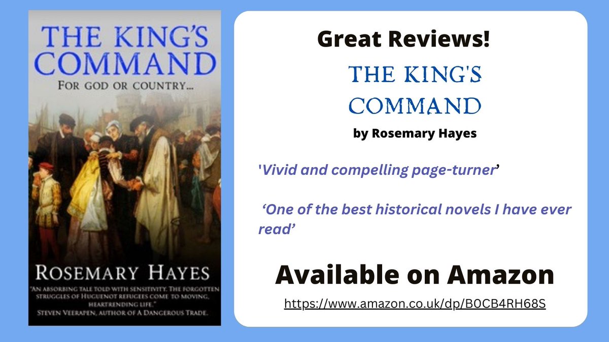 Thank you @cathiedunn and #TheCoffeePotBookClub and to all the blog hosts and retweeters. So appreciate support for #TheKingsCommand my first historical novel for an adult readership. #Histfic #Huguenots #Refugees