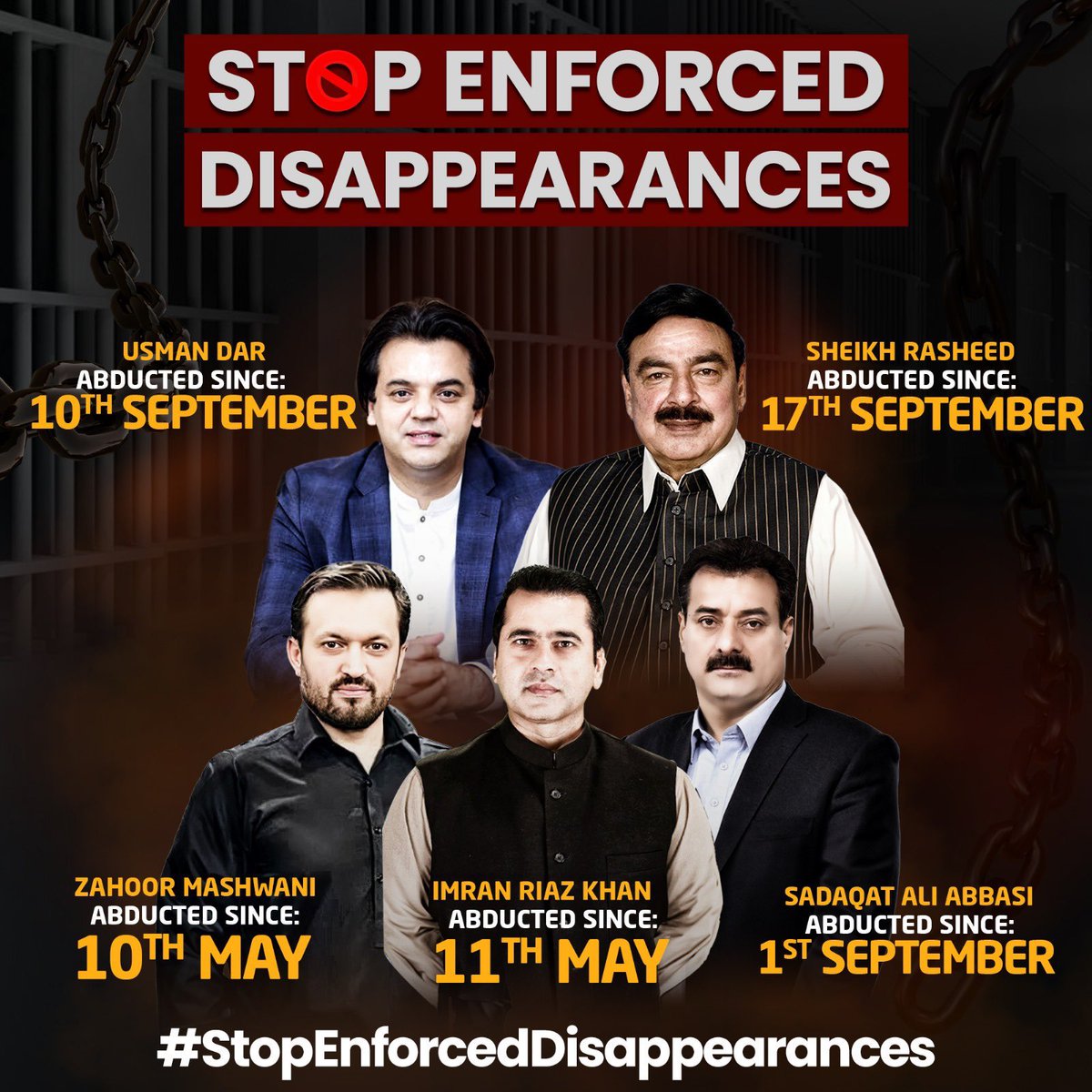 #StopEnforcedDisappearances . #ReleaseImranRiazKhan and all the other . ASAP
