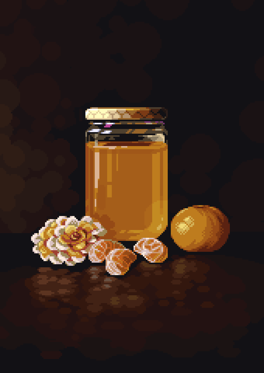 Honey Jar Still Life.🍯 #pixelart 

Made this a couple weeks ago, pretty happy with it!