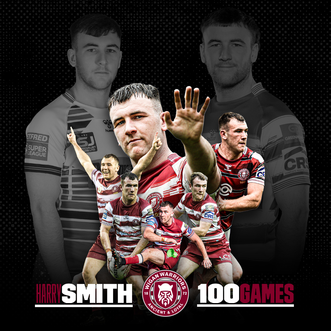 Wigan Warriors 🍒⚪️ (@wiganwarriorsrl) on Twitter photo 💯 𝟭𝟬𝟬 𝗪𝗜𝗚𝗔𝗡 𝗚𝗔𝗠𝗘𝗦
👏 Congratulations to <a href="/harrytsmith7/">Harry Smith</a> who makes his 100th appearance for the Club this evening! 💥
#WWRL 💯 𝟭𝟬𝟬 𝗪𝗜𝗚𝗔𝗡 𝗚𝗔𝗠𝗘𝗦
👏 Congratulations to <a href="/harrytsmith7/">Harry Smith</a> who makes his 100th appearance for the Club this evening! 💥
#WWRL
