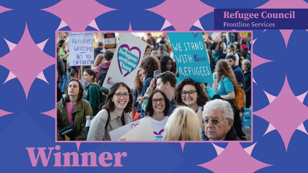 Congratulations to @refugeecouncil the WINNERS in the Frontline team of the year category at the 2023 #ThirdSectorAwards! @ThirdSector