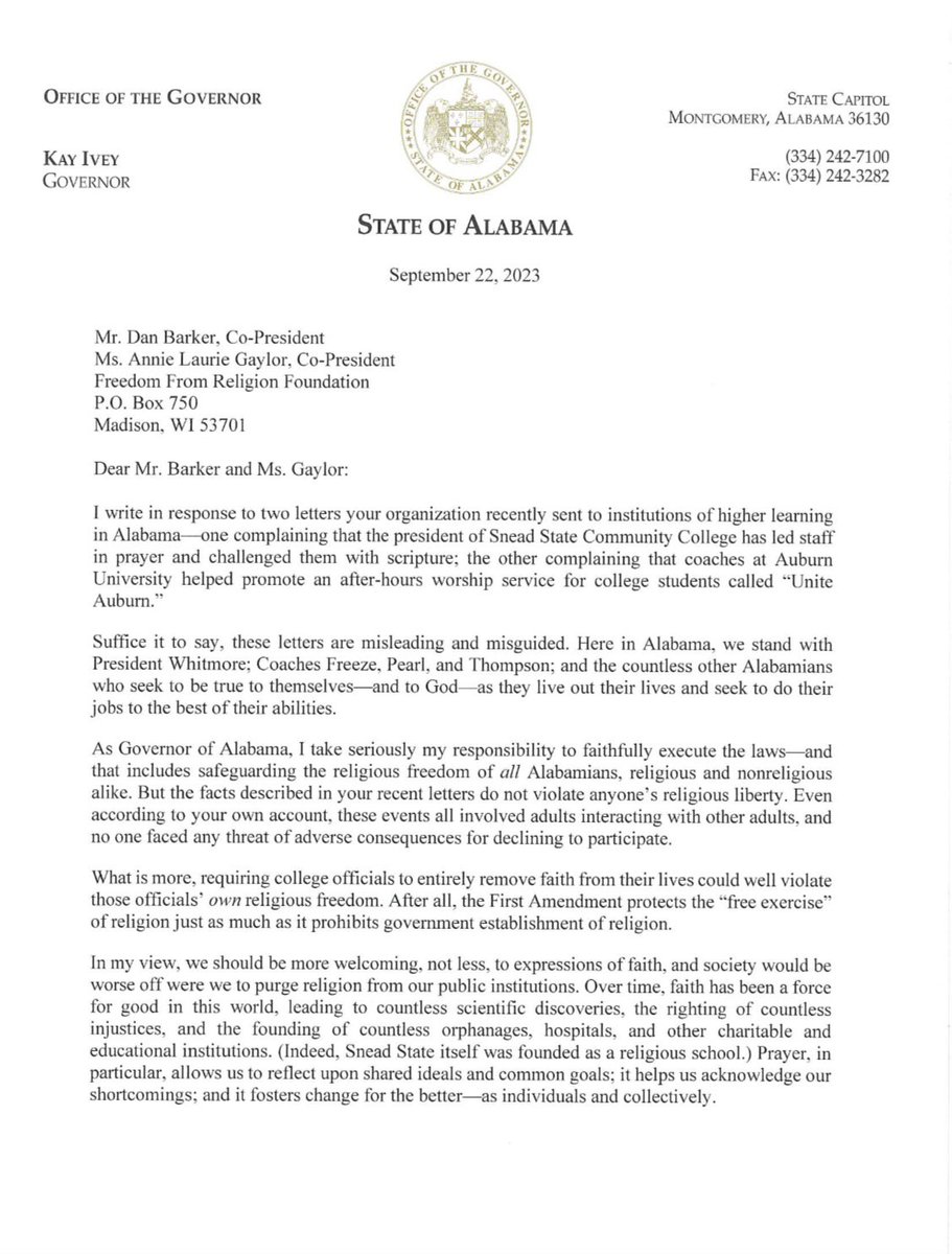 Governor Kay Ivey tweet media