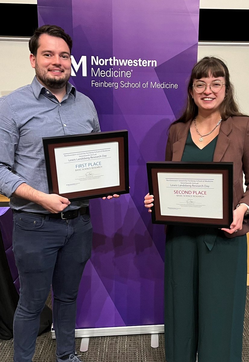 Northwestern Pathology (@nu_pathology) on Twitter photo Northwestern Pathology was well-represented at the <a href="/NUFeinbergMed/">Northwestern Feinberg School of Medicine</a> Lewis Landsberg Research Day with graduate students Connor Lantz and Maureen Haynes winning first and second place poster for the Basic Science Research category! #PurplePath
📸: <a href="/DaveSullivanPhD/">DavidSullivanPhD</a> Northwestern Pathology was well-represented at the <a href="/NUFeinbergMed/">Northwestern Feinberg School of Medicine</a> Lewis Landsberg Research Day with graduate students Connor Lantz and Maureen Haynes winning first and second place poster for the Basic Science Research category! #PurplePath
📸: <a href="/DaveSullivanPhD/">DavidSullivanPhD</a>