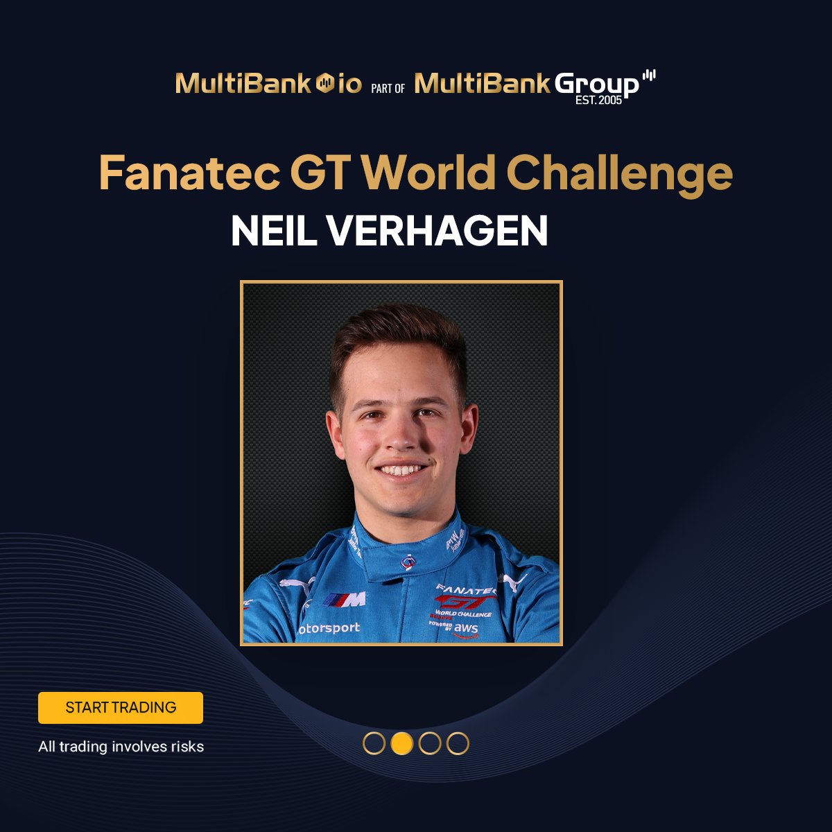 multibank_io's tweet photo. 🏁 Exciting times at https://t.co/UbZGNI29Gx! We're proud sponsors of #BMW in the upcoming #GTWorldChallengeEurope race.

Meet our talented trio: Neil Verhagen, Daniel Harper, and Max Hesse

Who do you think will shine the brightest on the track?🌟 Share your predictions!