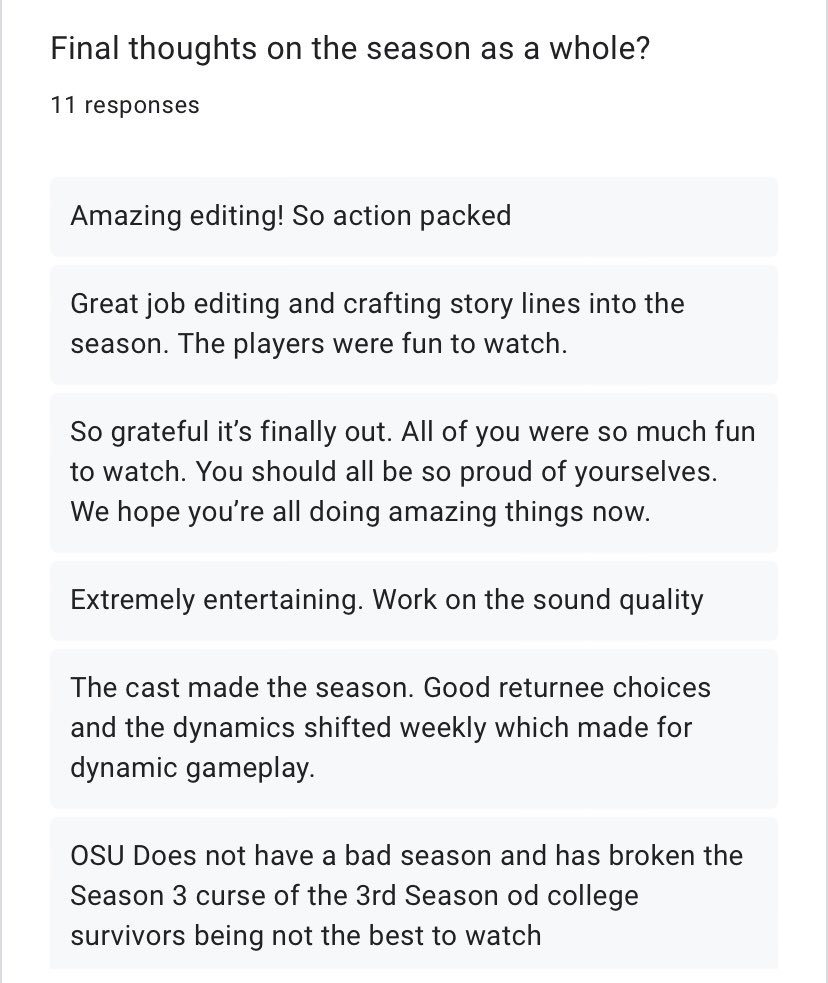 SurvivorTC_OSU's tweet photo. Final poll results and opinions for #STC3 are here! Juliana wins the final popularity poll of the season! Thank you all for the positive words and support for the finale and the season! Hopefully we’ll be coming to you soon with news on #STC5 and beyond! https://t.co/ZZXy2VYjSC