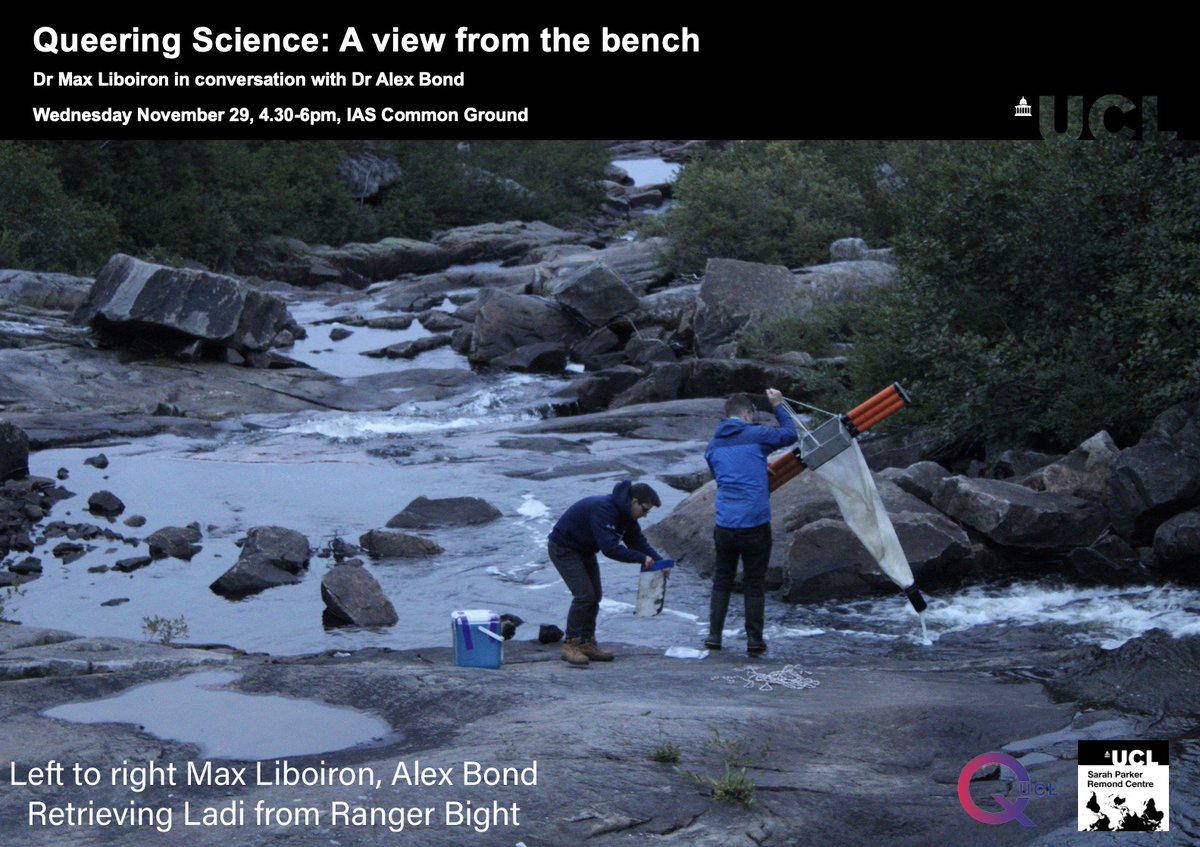 SO excited about this one! 'Queering Science: A view from the bench' @MaxLiboiron in conversation with @TheLabAndField Nov 29 at UCL! organised by @qUCL_research and @UCL_SPRC sign up here: tinyurl.com/24uu756j