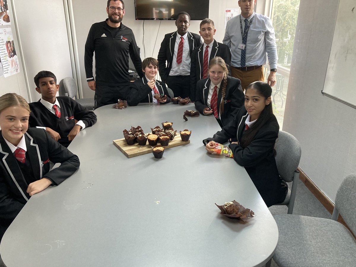 Congratulations to our super Year 9s. Lots of muffins for those pupils displaying a super attitude. Here’s one of the groups collecting their rewards off Mr Guest and <a href="/Mr_M_Comb/">Marc Comb</a>