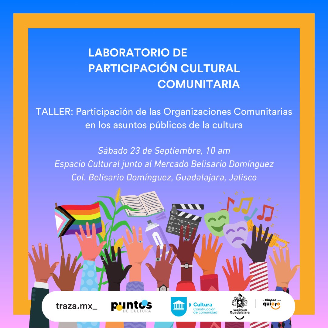 ¿Participas en algún colectivo artistico o cultural en Guadalajara? ¡Tu labor es muy importante para la ciudad! Vamos a explorar diferentes esquemas de vinculación con las instituciones públicas cultura. Taller realizado con el apoyo del programa municipal de Puntos de Cultura.